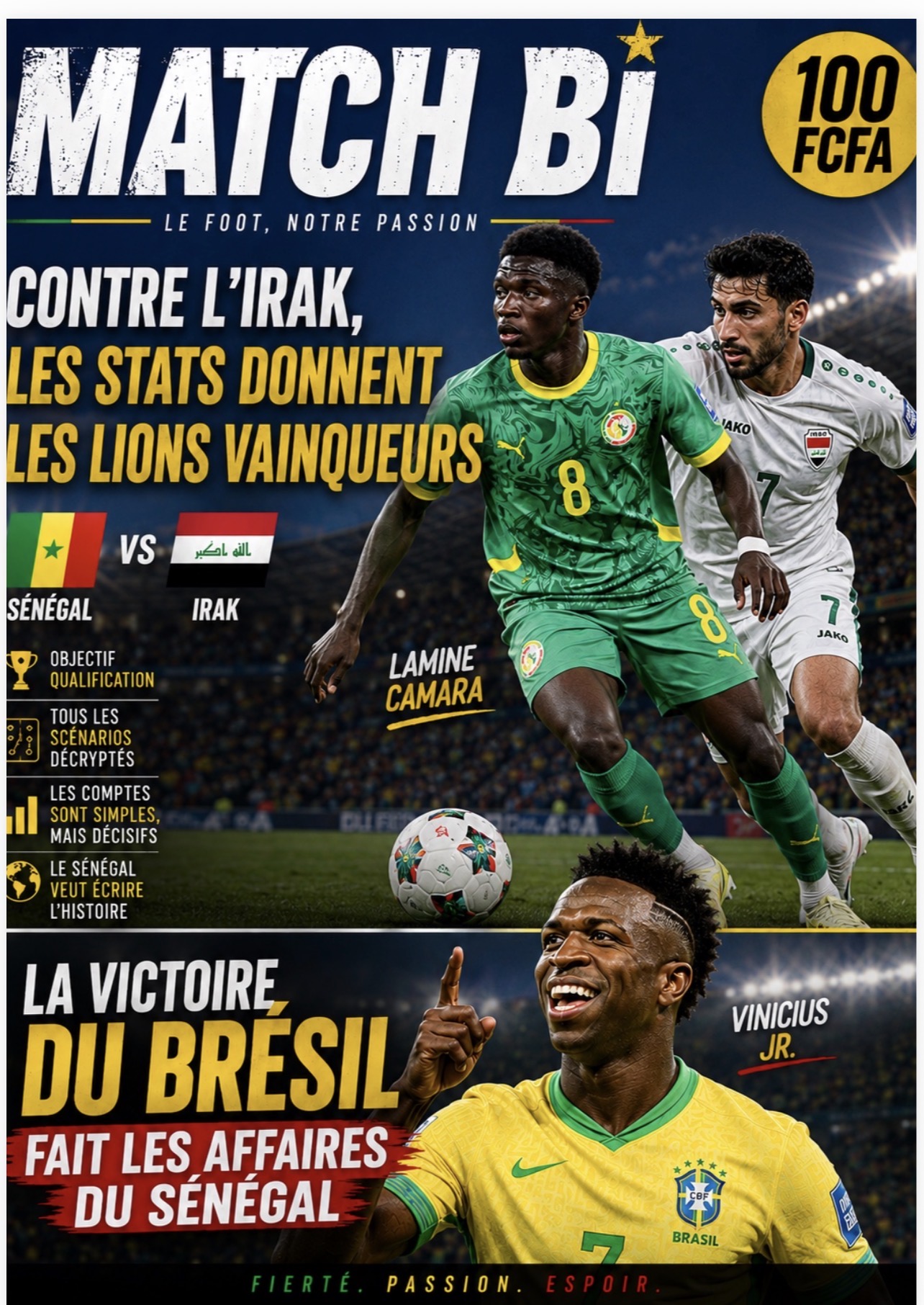 Contre l'Irak, les stats donnent les lions vainqueurs