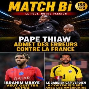 Pape Thiaw admet des erreurs contre la France